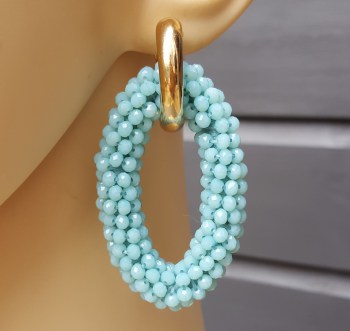lott oorbellen auqa blauw